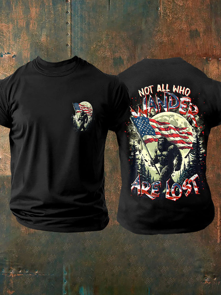 Not All Who Wander Are Lost T-Shirt Patriotic Tees Gifts For Him