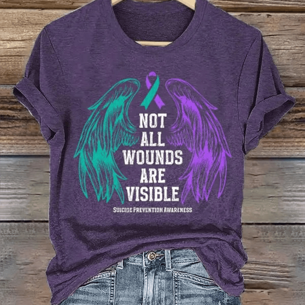 Not All Wounds Are Visible T-Shirt Suicide Prevention Awareness Shirt Gift Ideas