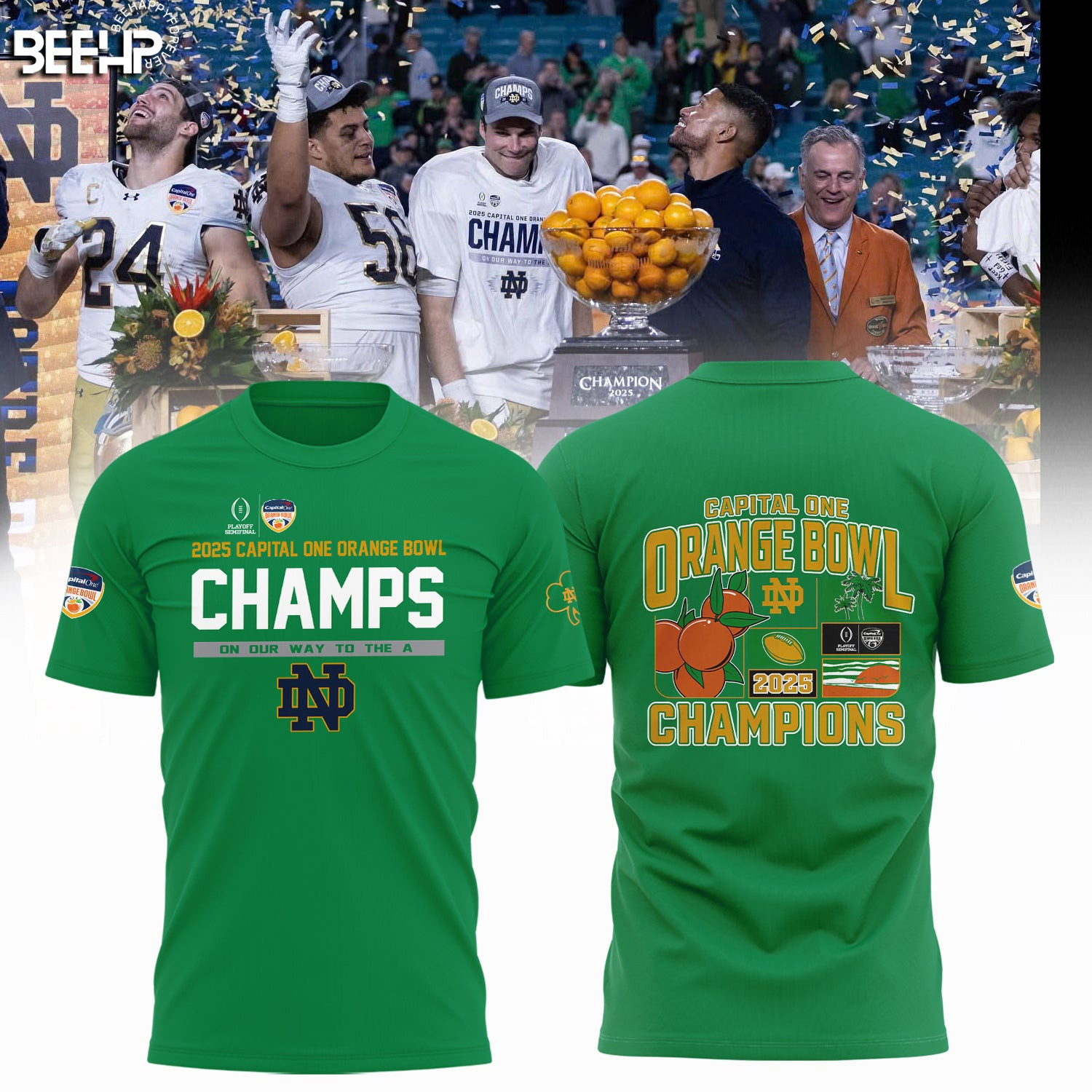Notre Dame 2025 Capital One Orange Bowl Champions T-Shirt Gift Ideas For Football Lovers