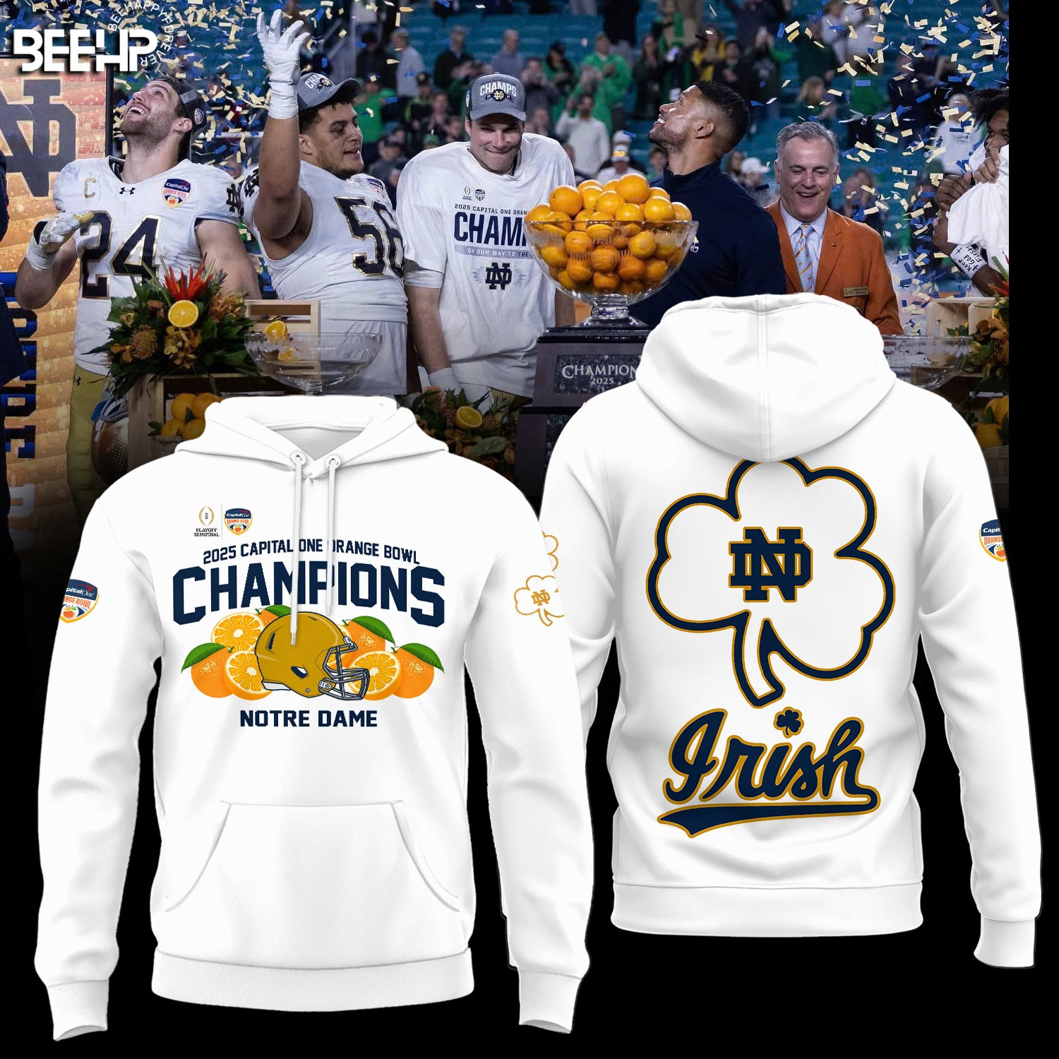 Notre Dame 2025 Orange Bowl Champions Hoodie Gifts For Football Lovers