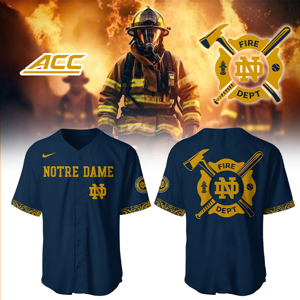 Notre Dame Baseball x Firefighter Appreciation Night Jersey Gift For Baseball Lover