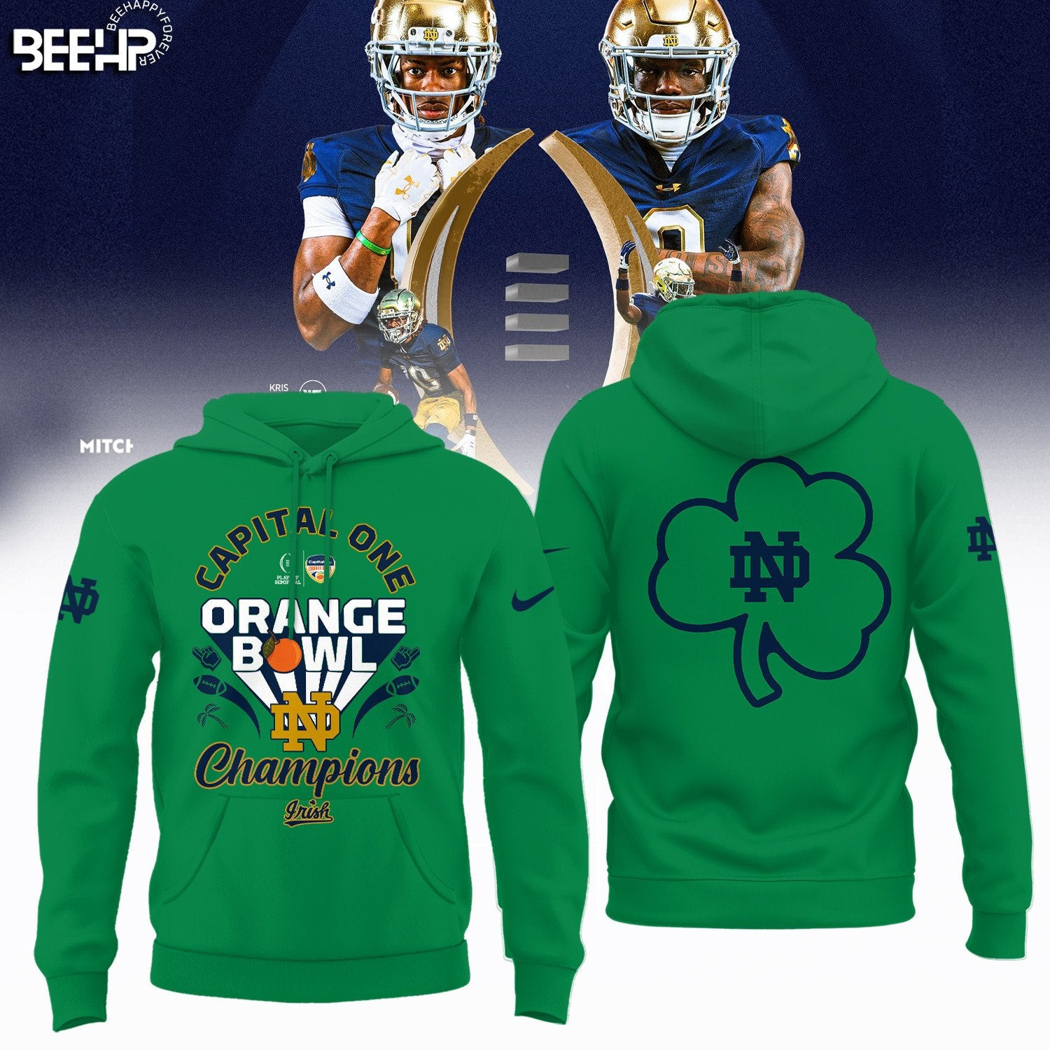 Notre Dame Fighting Irish 2025 Orange Bowl Champions Hoodie Gifts For Football Lovers