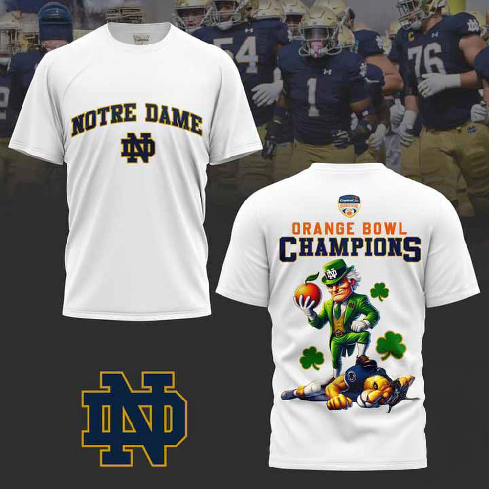 Notre Dame Fighting Irish 2025 Orange Bowl Champions Shirt Football Lovers Gifts For Fan