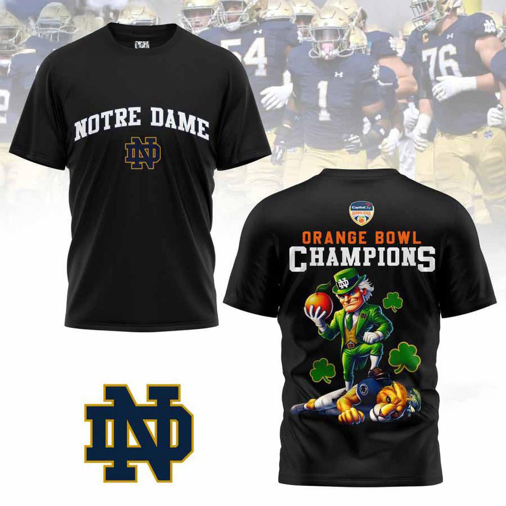 Notre Dame Fighting Irish 2025 Orange Bowl Champions Shirt Football Lovers Gifts For Fans