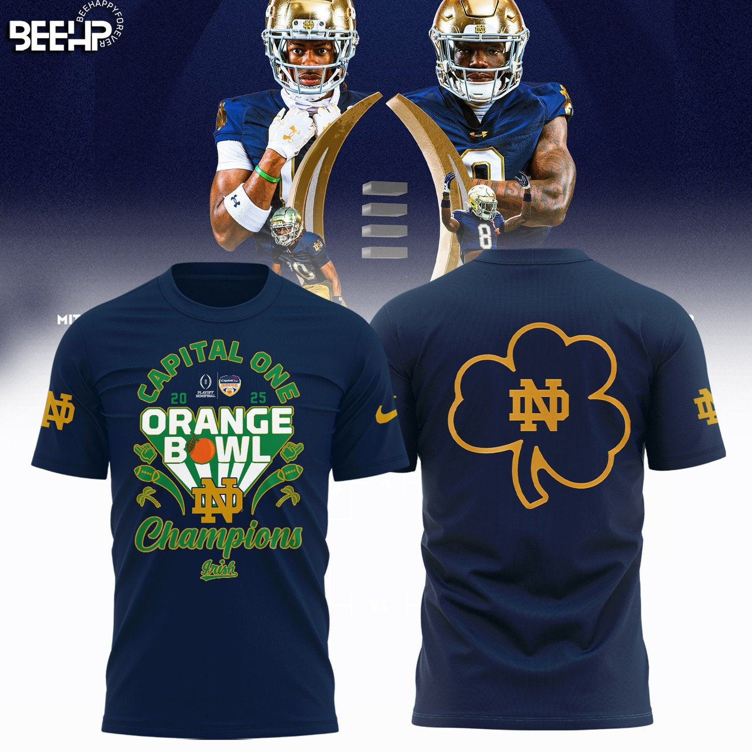 Notre Dame Fighting Irish 2025 Orange Bowl Champions T-Shirt Presents For Football Fans