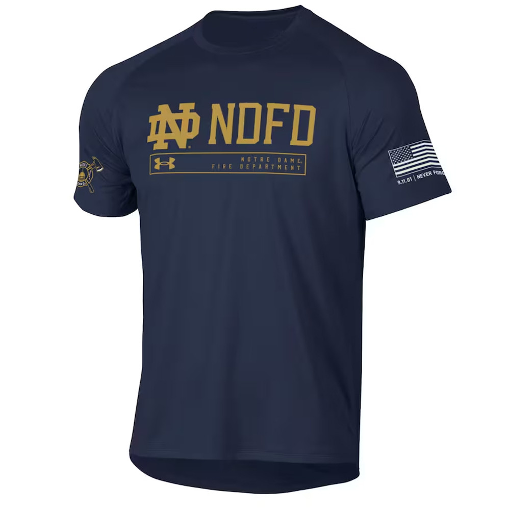 Notre Dame Fighting Irish Fire Department NDFD Tech T-Shirt Gifts For Boyfriend