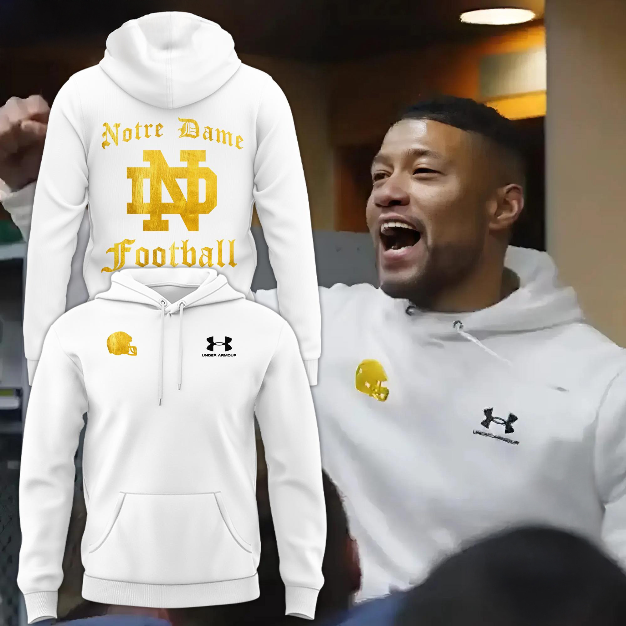 Notre Dame Fighting Irish Football 2024 Shamrock Series Hoodie Best Gifts For Football Fans