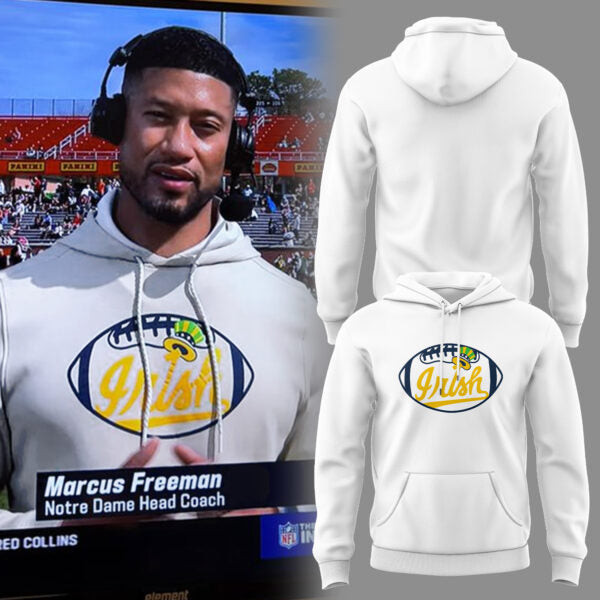Notre Dame Fighting Irish Football Hoodie Coach Marcus Freeman Fan Merch Game Day Clothing