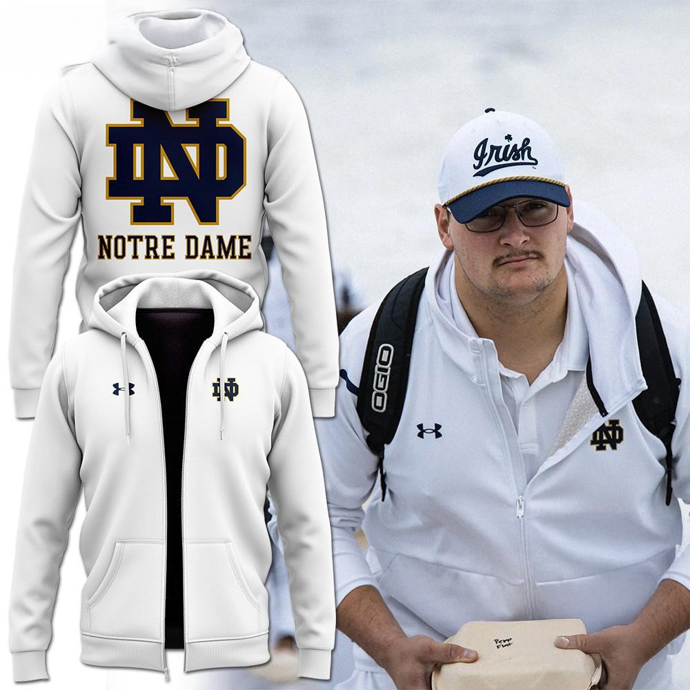 Notre Dame Fighting Irish Football New Zip Hoodie Football Fan Gift Ideas