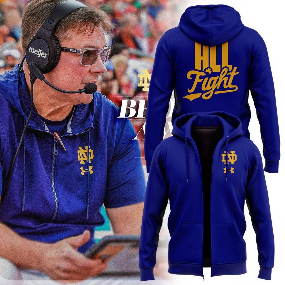 Notre Dame Fighting Irish Football New Zip Hoodie Gift Ideas For Football Lovers