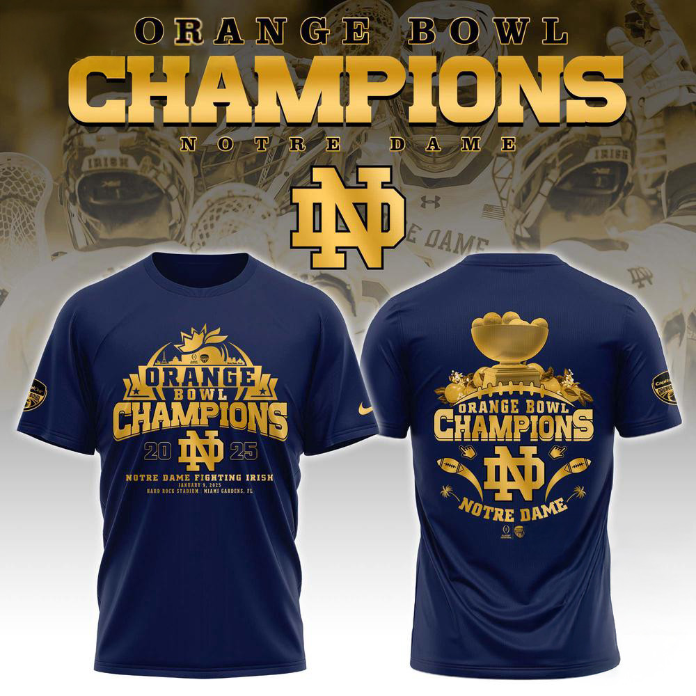 Notre Dame Fighting Irish NCAA Orange Bowl Champions Shirt Football Fan Gifts