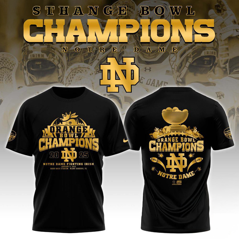 Notre Dame Fighting Irish NCAA Orange Bowl Champions Shirt Gifts For Football Fan