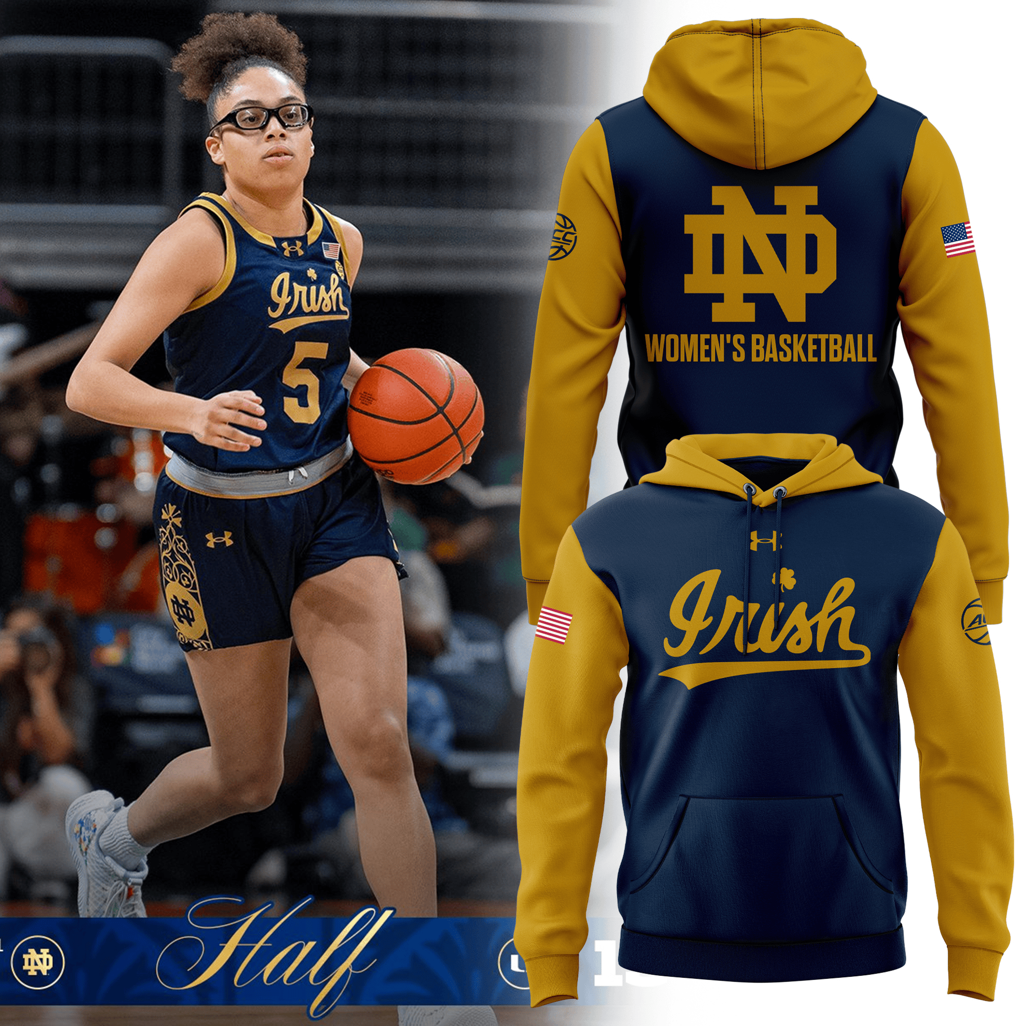 Notre Dame Fighting Irish Women's Basketball Sweatshirt Notre Dame Merchandise Apparel