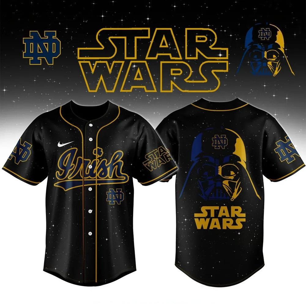 Notre Dame Fighting Irish x Star Wars Special Baseball Jersey Best Gifts For Baseball Fans