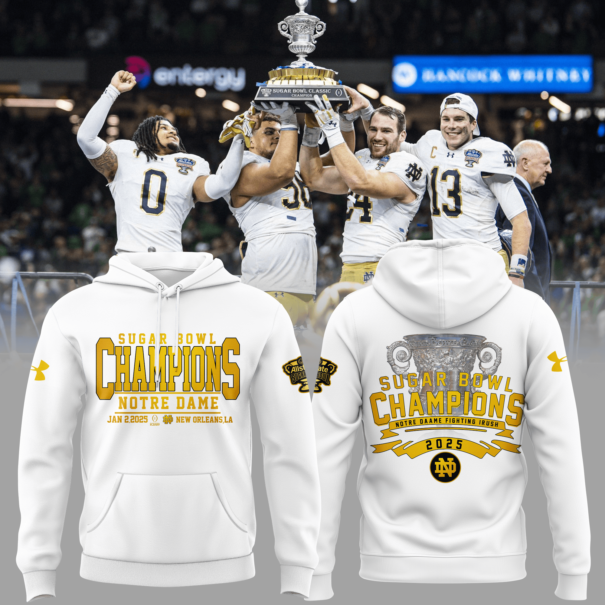 Notre Dame Football Champions Sugar Bowl Hoodie 2025 Best Fan Merch Clothing Gifts For Him