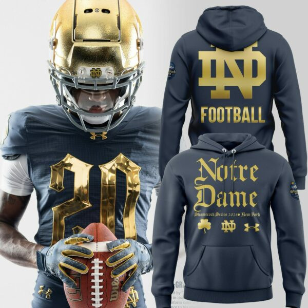 Notre Dame Football Merch Hoodie Navy Notre Dame Shamrock Series 2025 Hoodie Fan Gifts