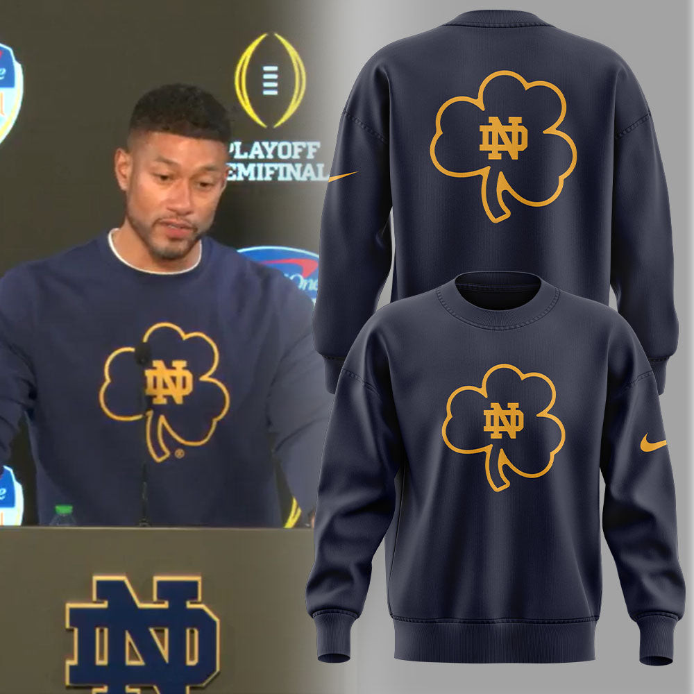 Notre Dame Irish Clover Sweatshirt Unique Gifts For Football Lovers