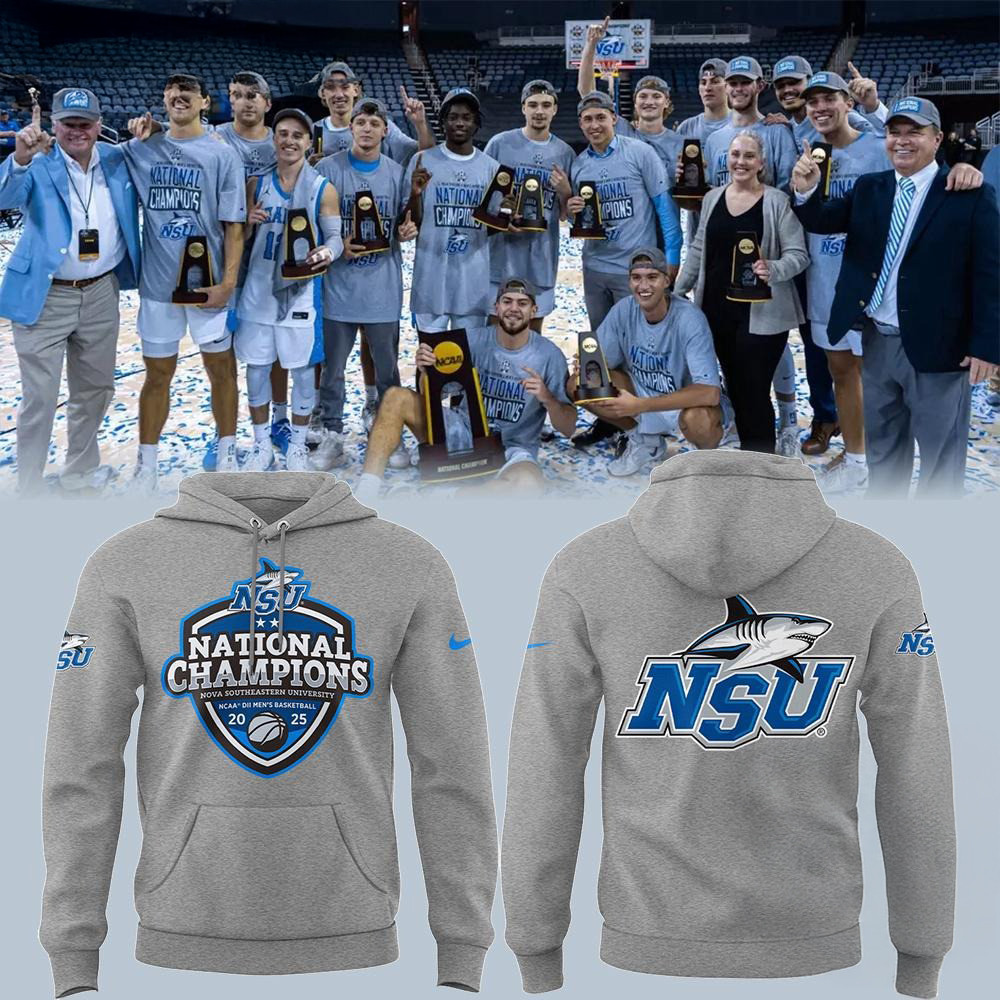 Nova Southeastern 2025 Men's Basketball x National Champions Hoodie Gifts For Basketball Fan
