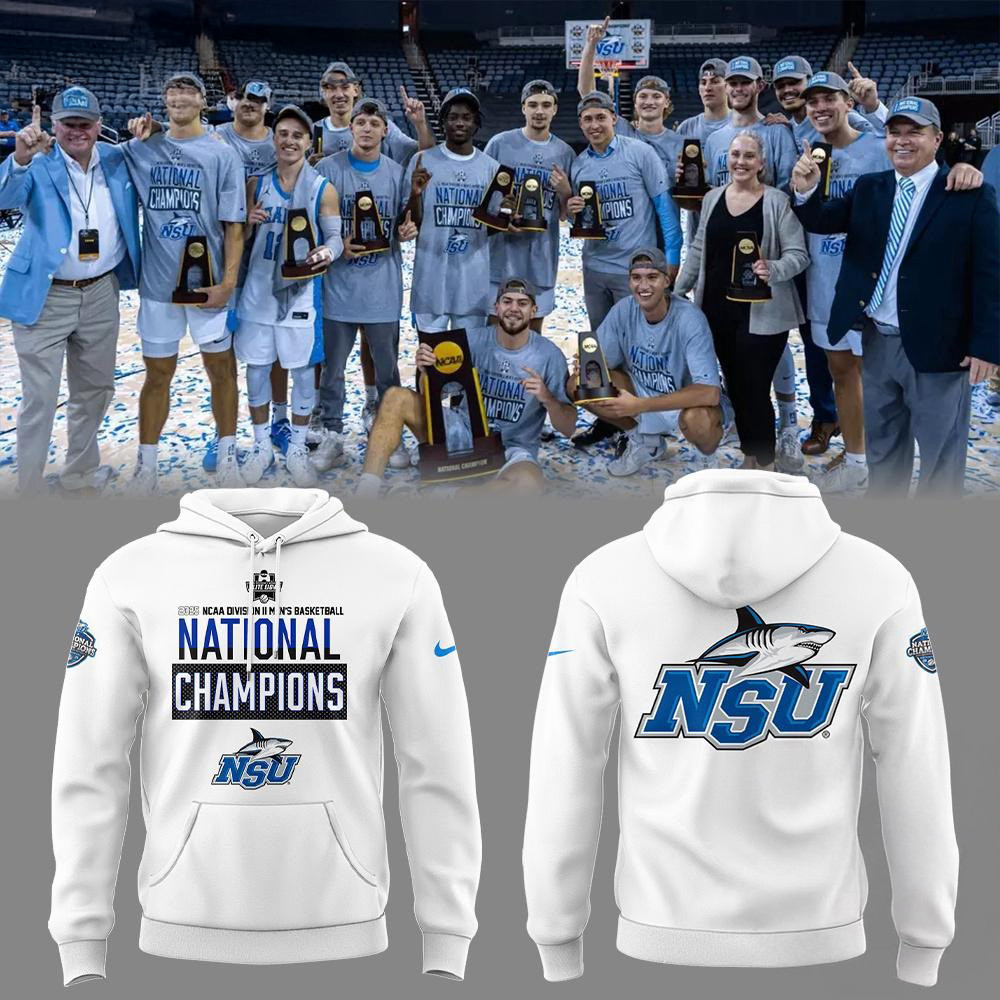 Nova Southeastern 2025 NCAA Division II Men's Basketball x National Champions Logo Hoodie