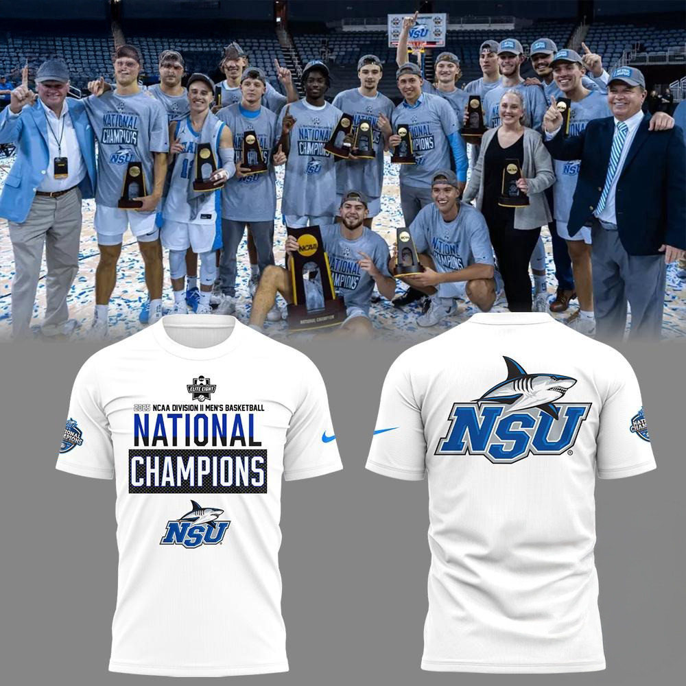 Nova Southeastern 2025 NCAA Division II Men's Basketball x National Champions Logo T-Shirt