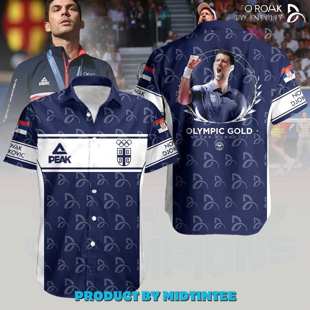 Novak Djokovic Olympic Gold Hawaiian Shirt Gift Ideas For Fans