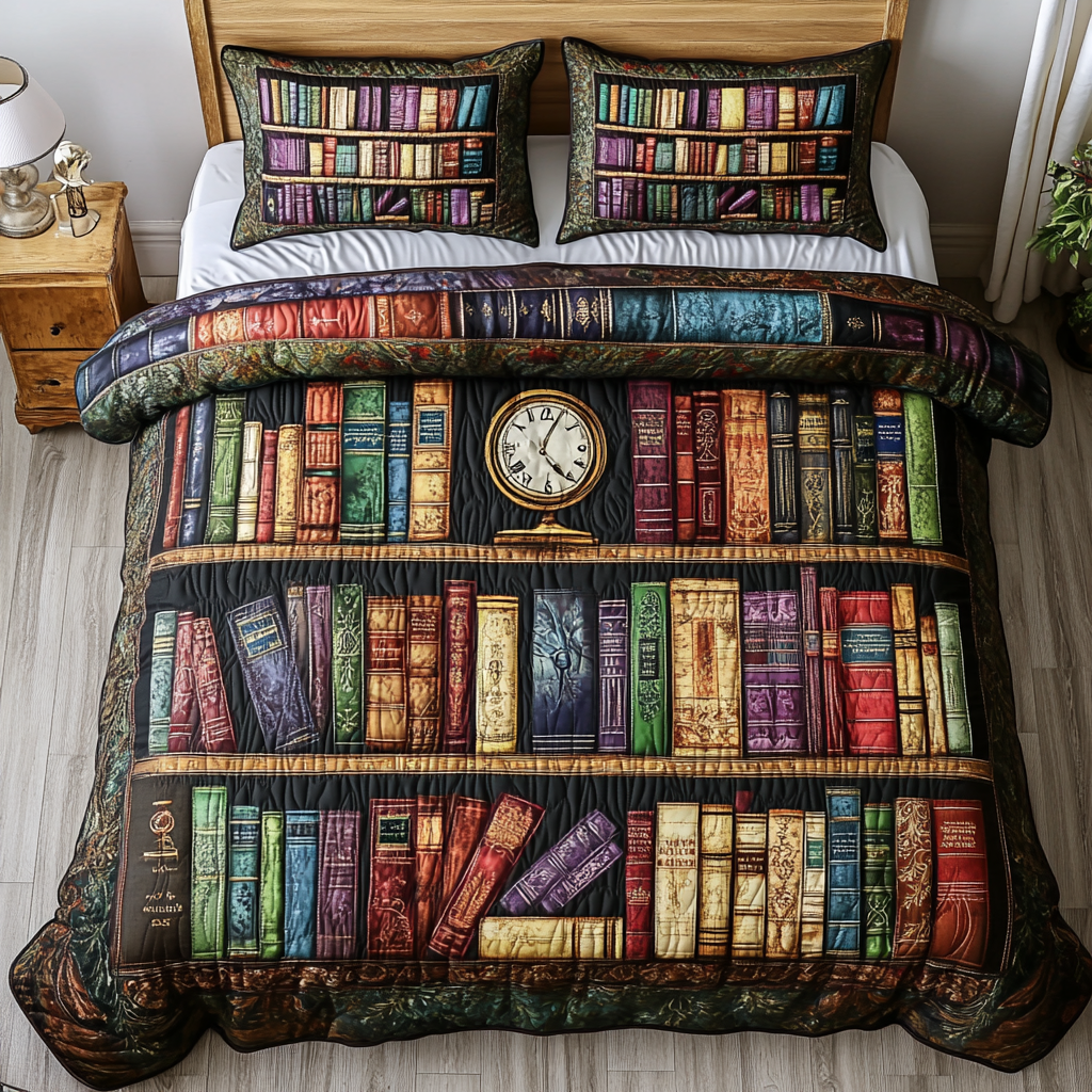 Novel Garden Quilted Bedding Set Best Comforter Sets Christmas Presents For Book Lovers