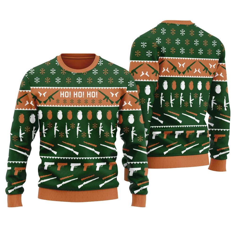 Now I Have A Christmas Gun Ho Ho Ho Ugly Sweater For Adult Heartwarming Christmas Gift Sweater for Him or Her
