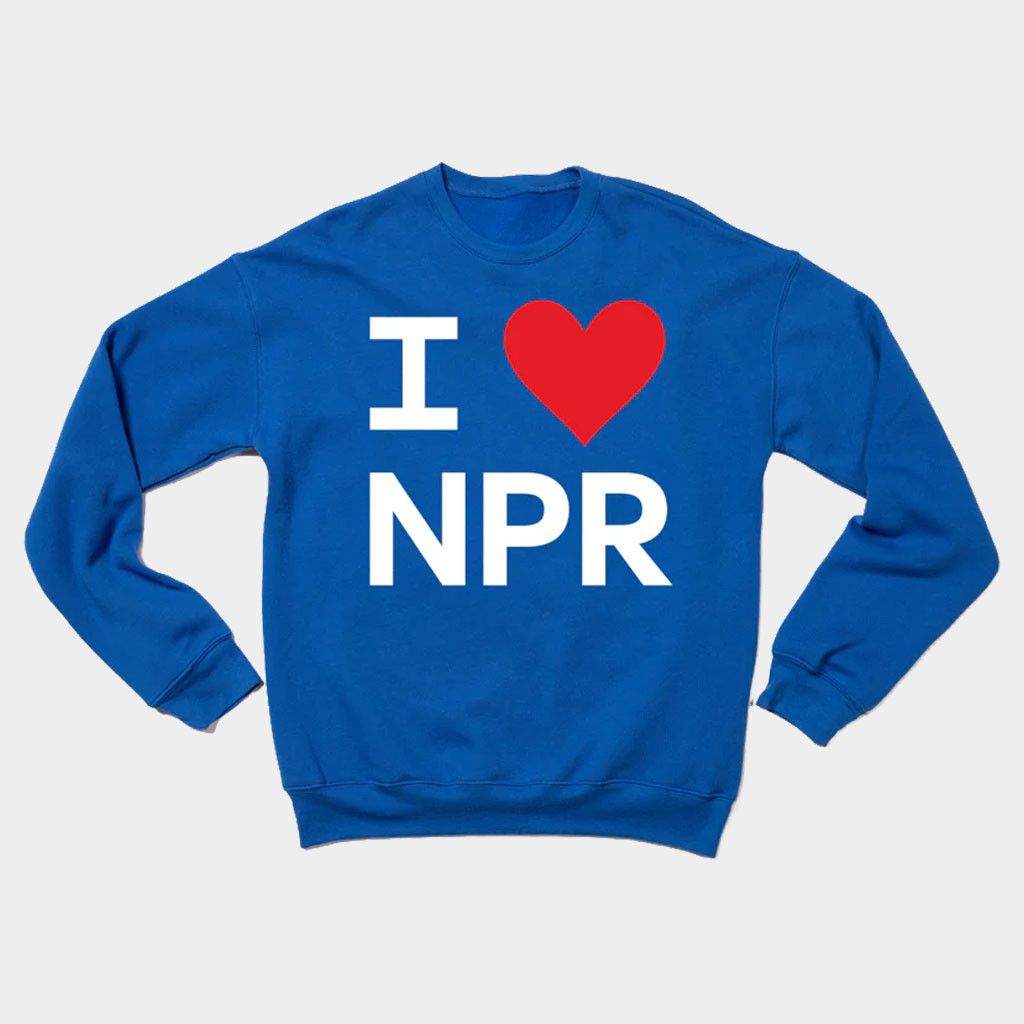 NPR Merch I Heart NPR Crewneck Sweatshirt Birthday Present For Him-1