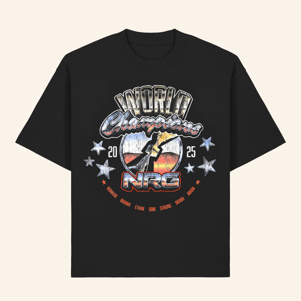 NRG Merch NRG 2025 World Champions T-Shirt Gifts Ideas For Game Lovers NRG Merch NRG 2025 World Champions T-Shirt Gifts Ideas For Game Lovers