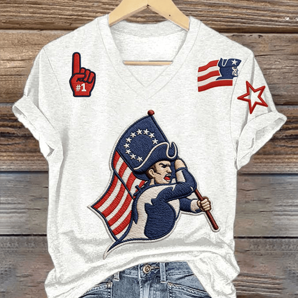 Number 1 Thumbs New England Patriots V-Neck Shirt Football Clothes Gift Ideas For Fans