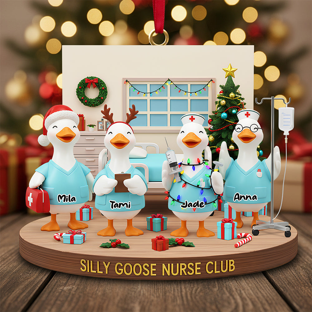 Nurse Goose Coworkers Ornament - Personalized Gifts For Coworkers Christmas Ornament - Family Christmas Ornament Gift Nurse Goose Coworkers Ornament - Personalized Gifts For Coworkers Christmas Ornament - Family Christmas Ornament Gift