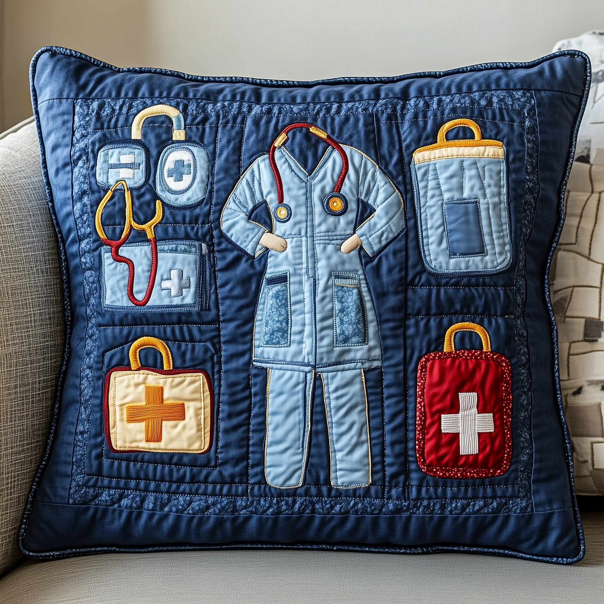 Nurse Life Quilted Pillow Case Pillow Protector CoverNurses Gifts For Her