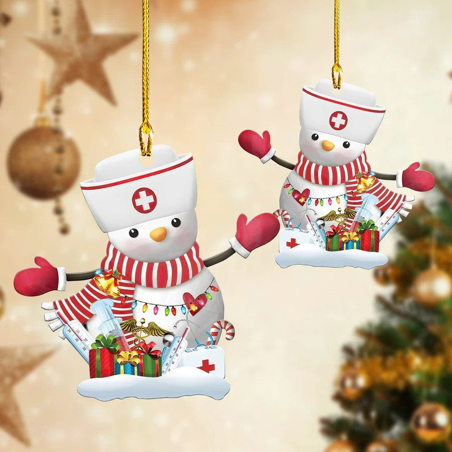 Nurse Snowman Christmas Ornament for Tree Decoration Gift for Nurse