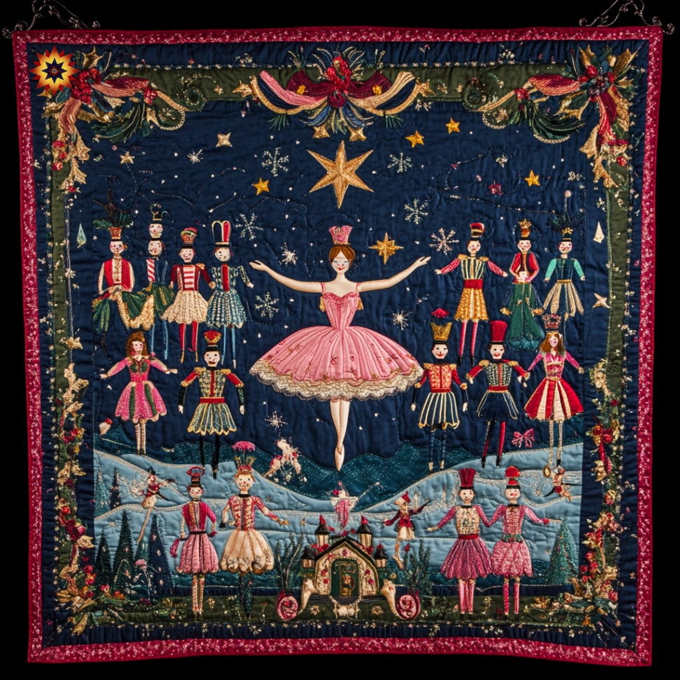 Nutcracker Ballet Scene Quilt Blanket Winter Blanket Best Christmas Presents For Grandmothers