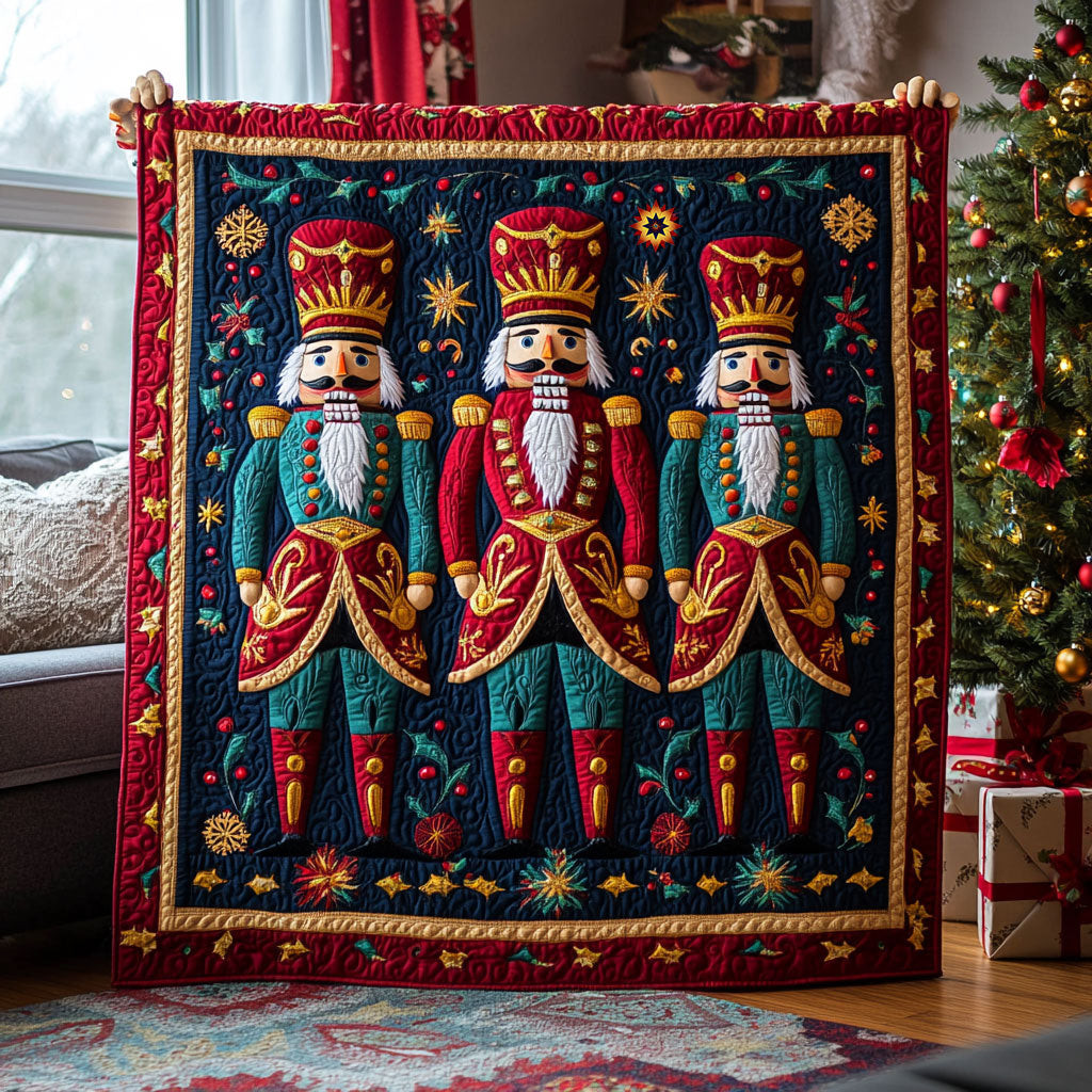 Nutcracker Cute Holiday Xmas Quilt Blanket Best Christmas Gifts For Mom