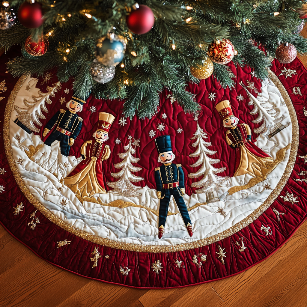Nutcracker Dreams Quilted Christmas Tree Skirt Holiday Merch That Completes Your Christmas Setup