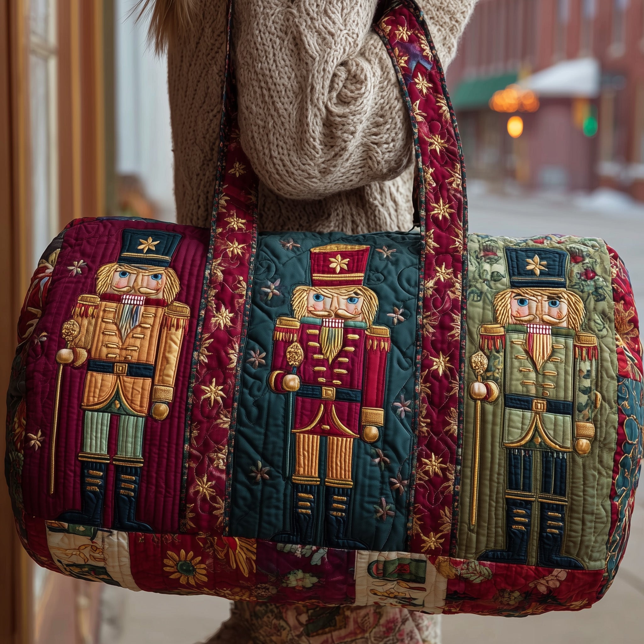 Nutcracker Guard Quilted Duffle Bag Father's Day Gift Idea