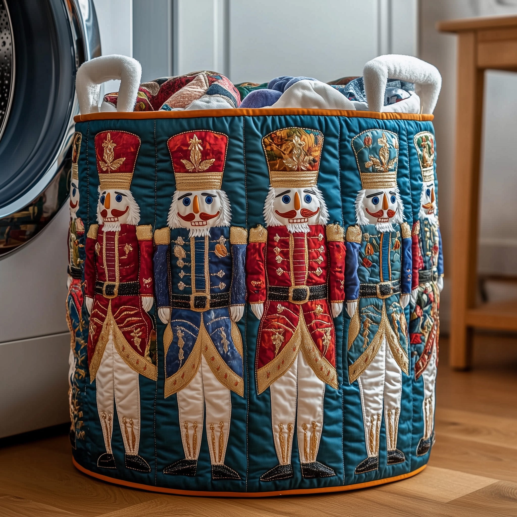 Nutcracker Guard Quilted Laundry Basket Christmas Basket Ideas For Families
