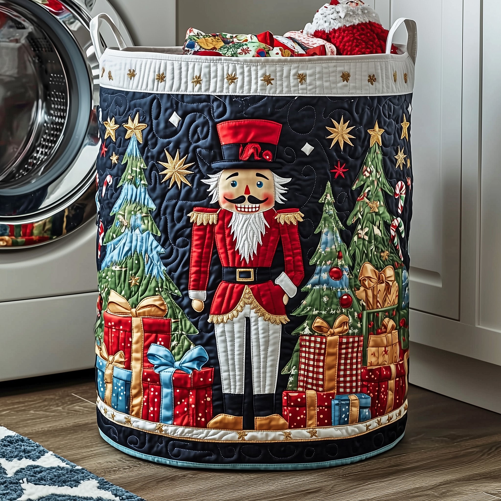 Nutcracker Guard Quilted Laundry Basket Top Christmas Gifts For Girlfreind