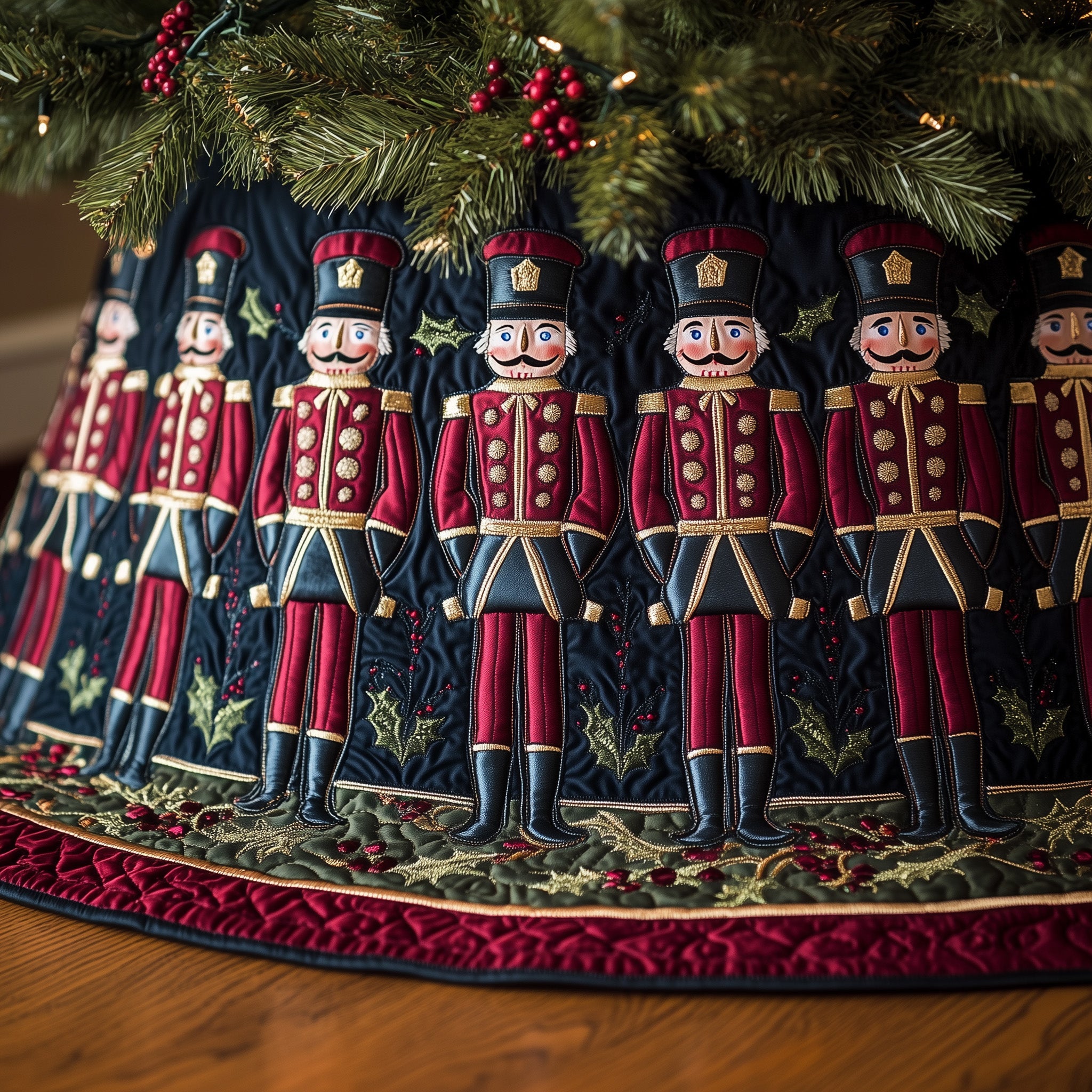 Nutcracker Guard Quilted Tree Skirt Beautiful Christmas Tree Skirt Merch