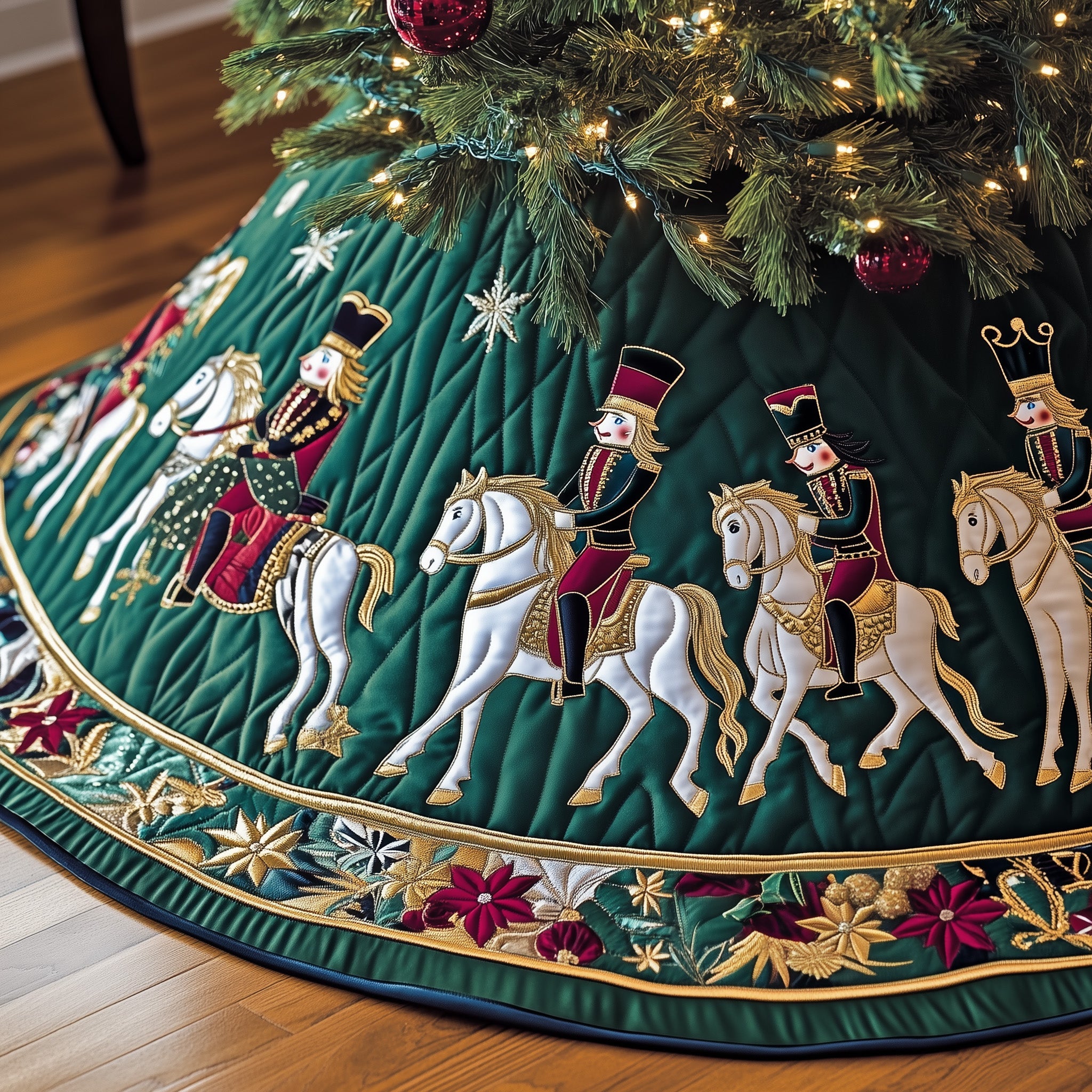 Nutcracker Guard Quilted Tree Skirt Festive Tree Skirt Gift Choice