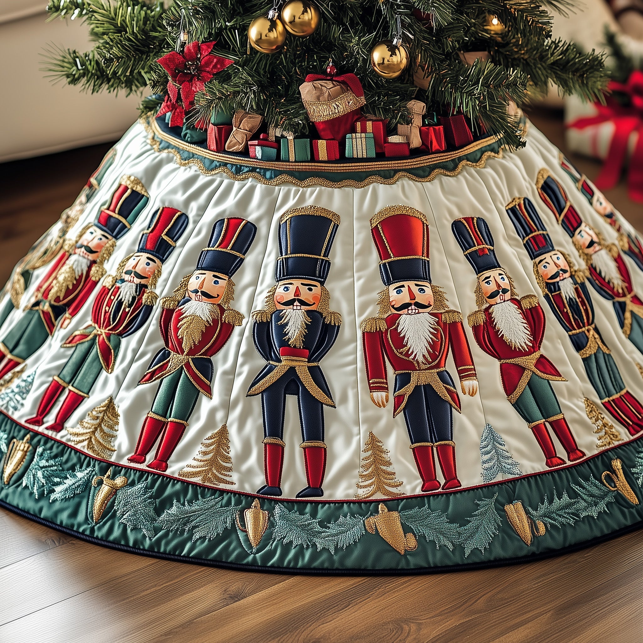 Nutcracker Guard Quilted Tree Skirt Joyful Home Merch Collection