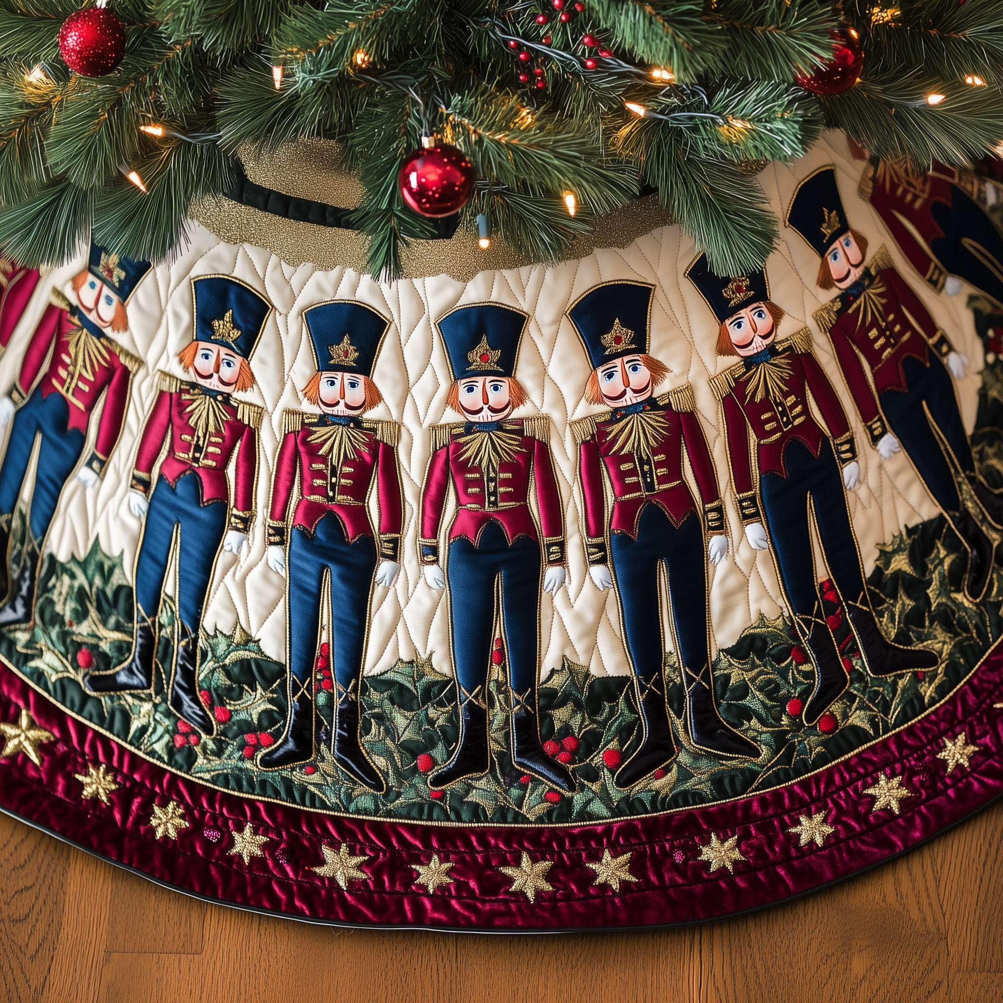 Nutcracker Guard Quilted Tree Skirt Perfect Tree Skirt Decoration Merch