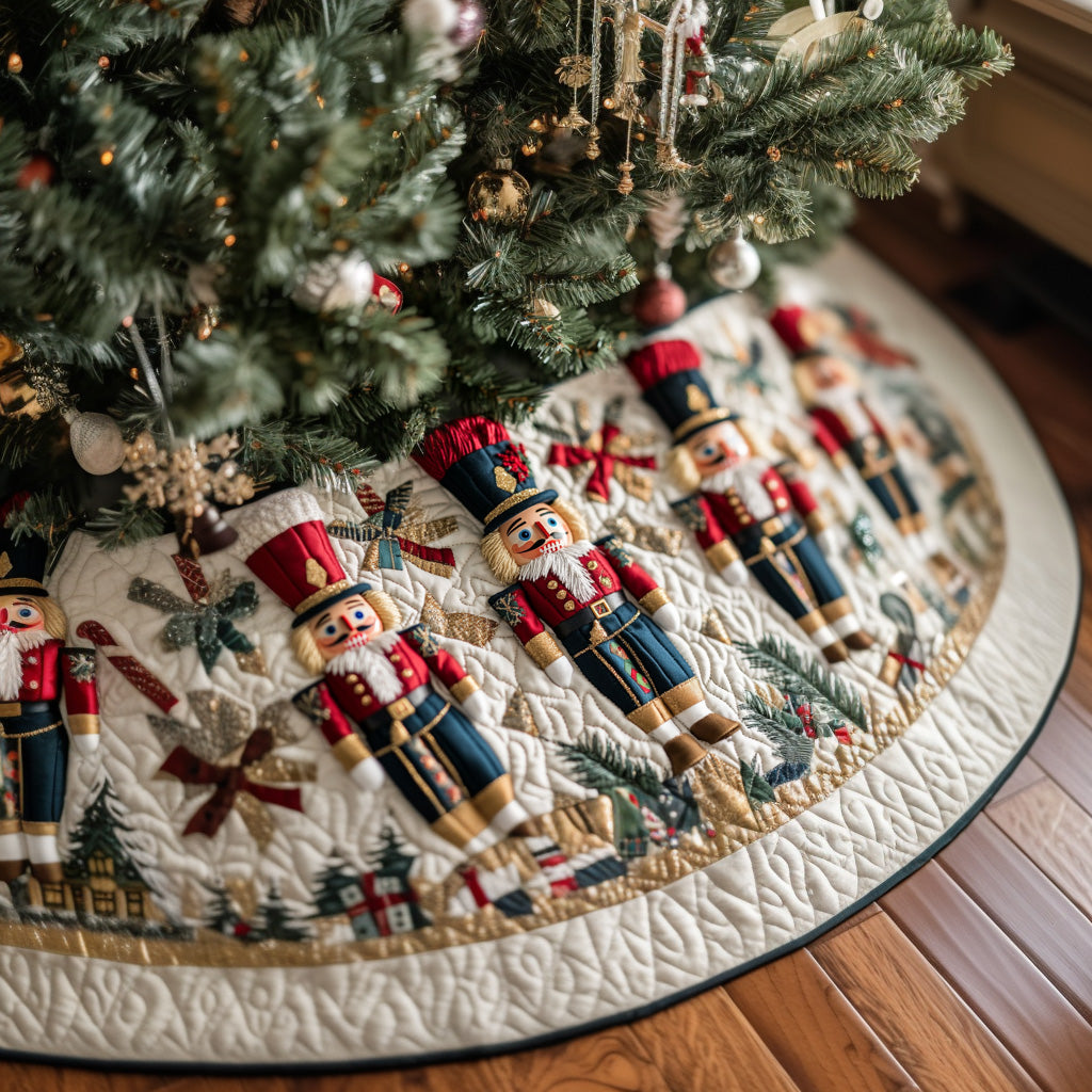 Nutcracker Magic Quilted Christmas Tree Skirt Holiday Decor Unique Nutcracker Gifts