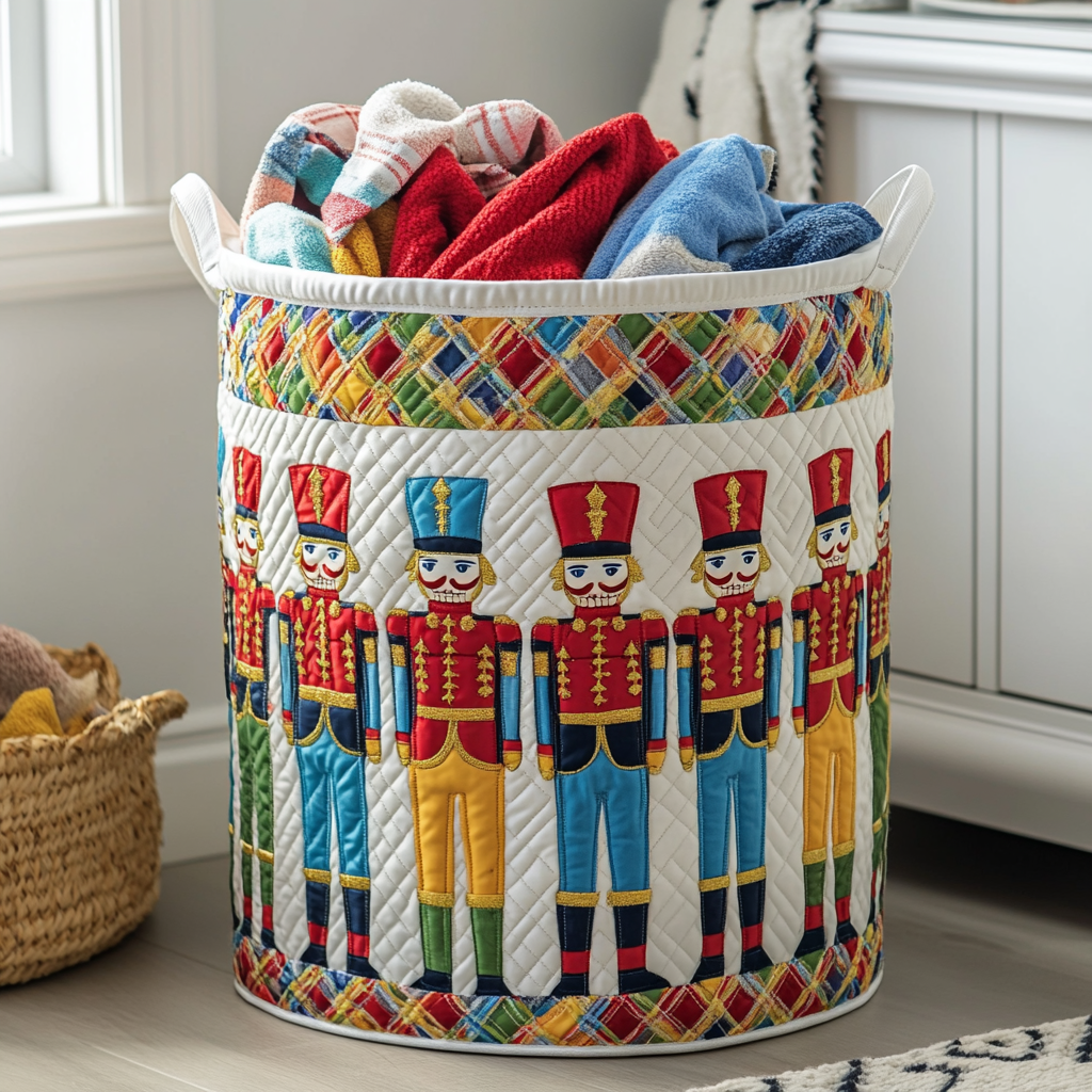 Nutcracker Magic Quilted Laundry Basket Mother's Day Merch Gift