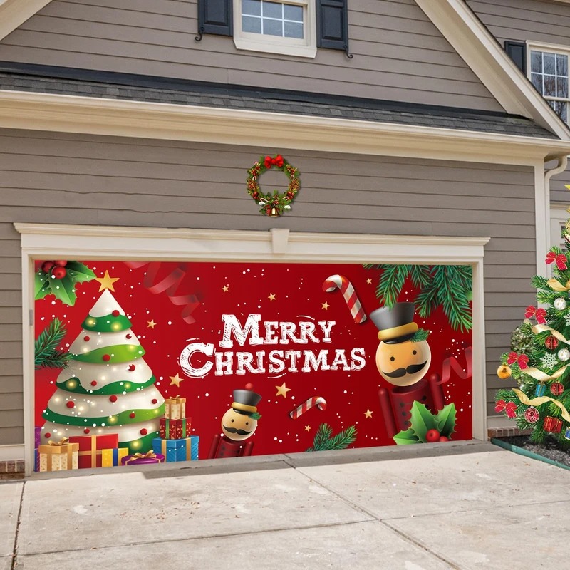 Nutcracker Merry Christmas Garage Door Cover Holiday Outside Home Decor Nutcracker Gifts