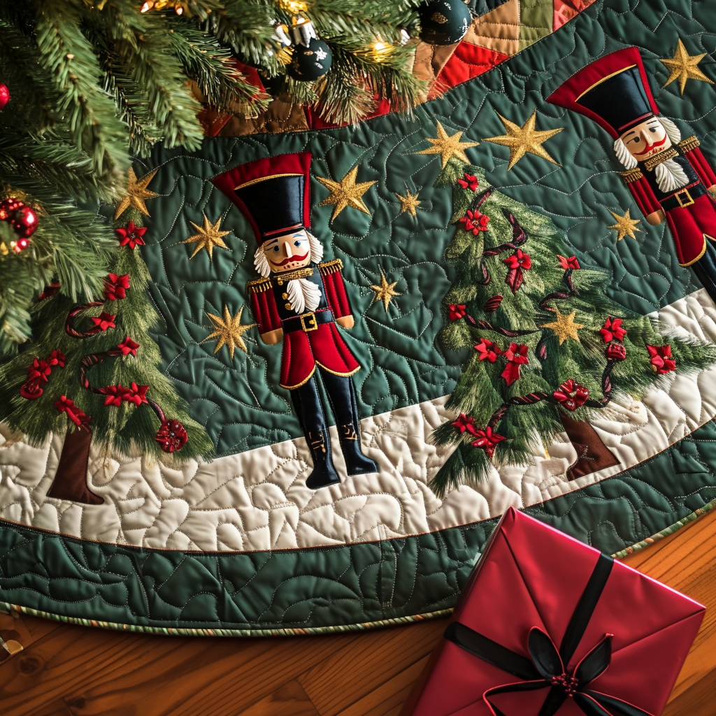 Nutcracker Parade Quilted Christmas Tree Skirt Modern Tree Skirt Christmas Presents For Wife
