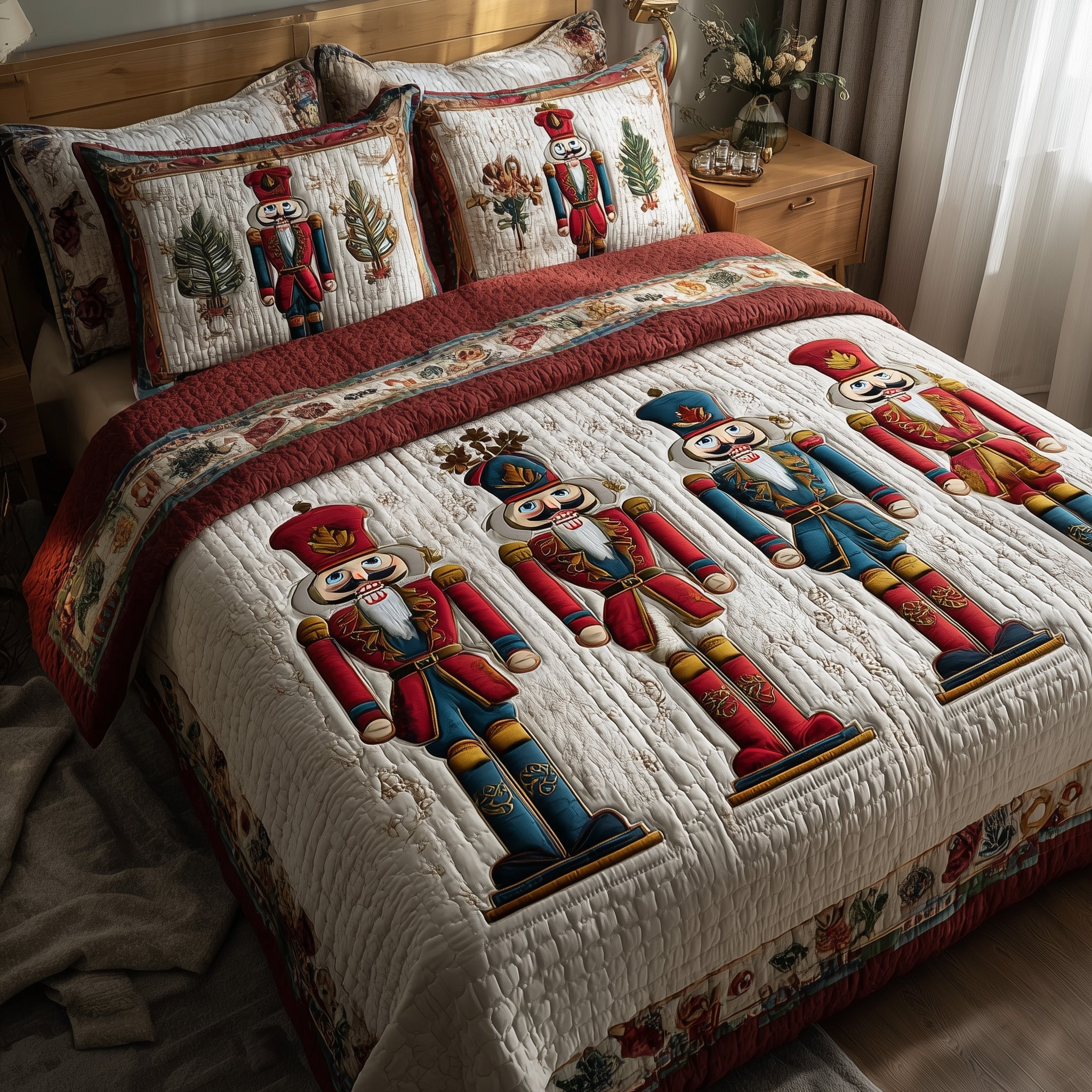 Nutcracker Quilted Bedding Set Duvet Cover Bedspread Christmas Gift Ideas For Son In Law