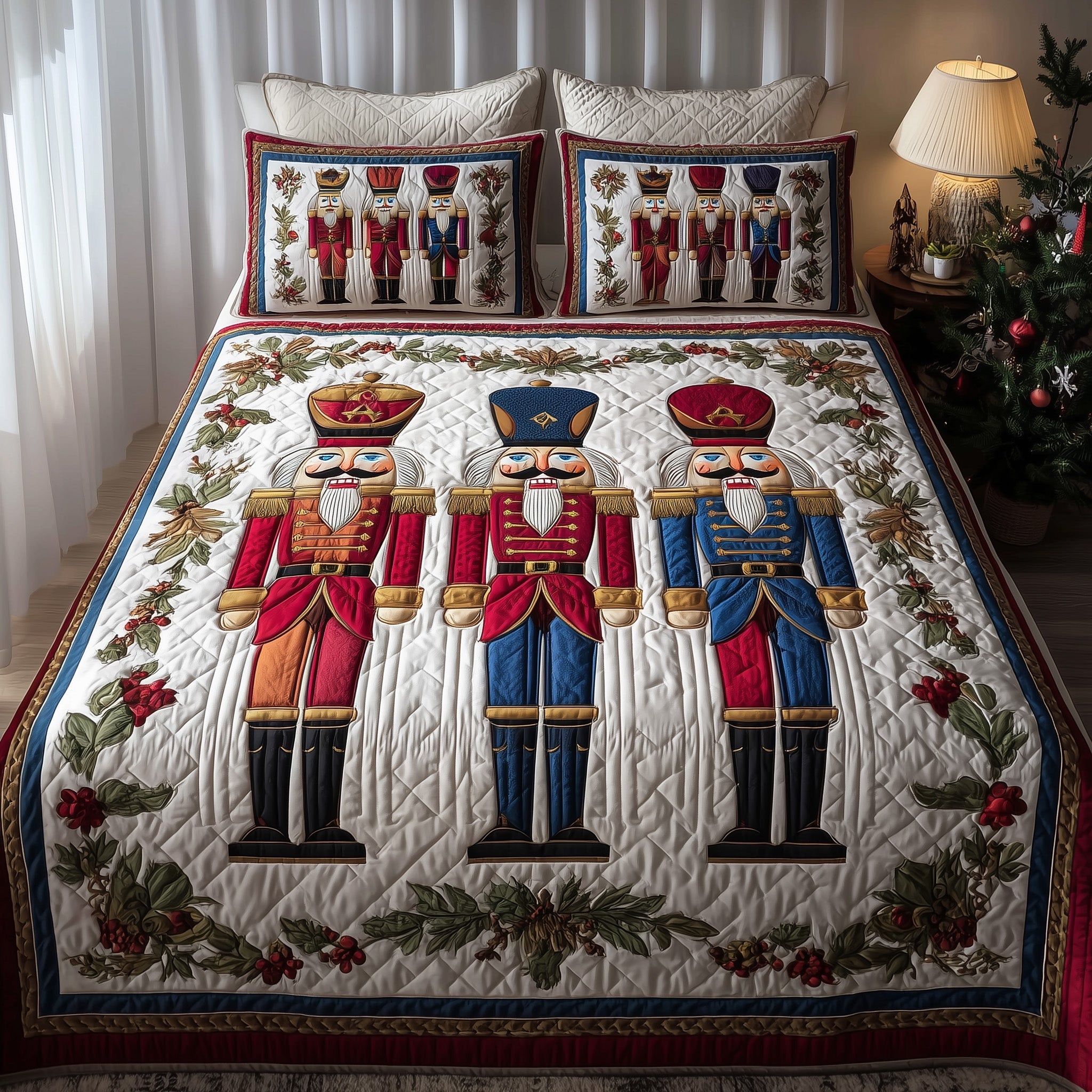 Nutcracker Quilted Bedding Set Duvet Cover Bedspread Son In Law Christmas Presents