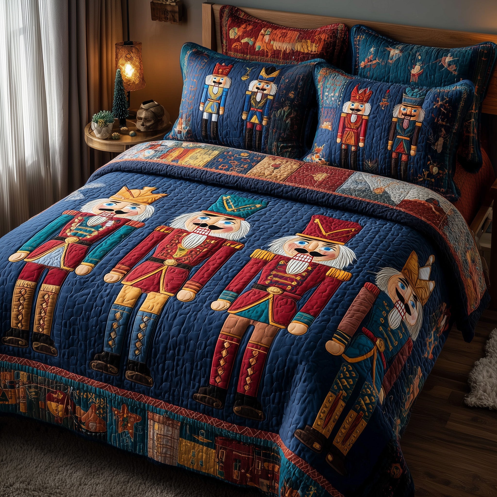 Nutcracker Quilted Bedding Set Duvet Cover Bedspread Son To Mother Christmas Gifts